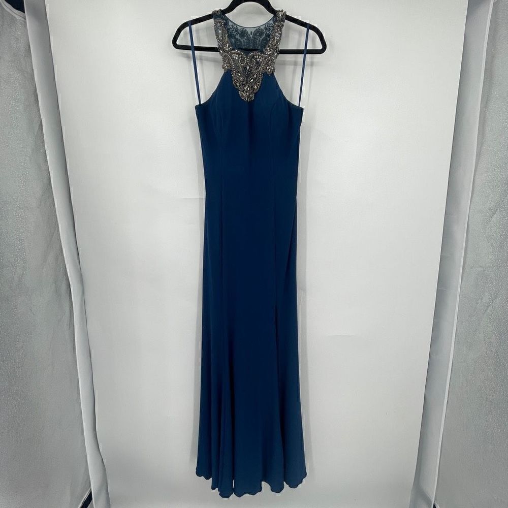 Aspeed Women's Hand beaded Evening Gown Royal Blue Polyester Formal Dress Small